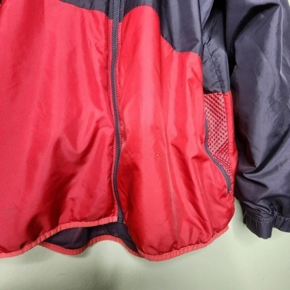 Russell Athletic‎ Mens Black Red Colorblock Hooded Windbreaker Jacket XL
